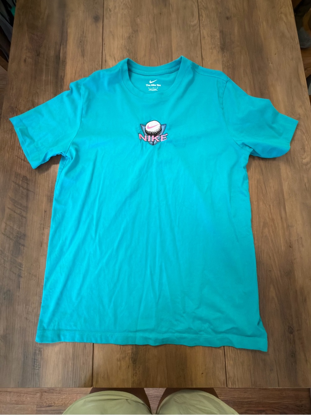 Nike Teal Short-Sleeve Crewneck T-Shirt with Embroidered Logo